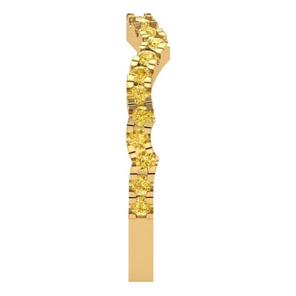 0.36 cttw Simulated Yellow Diamond Round Cut Yellow Gold Eternity Wedding Band