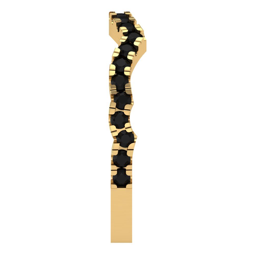 0.36 cttw Natural Onyx Round Cut Yellow Gold Eternity Wedding Band