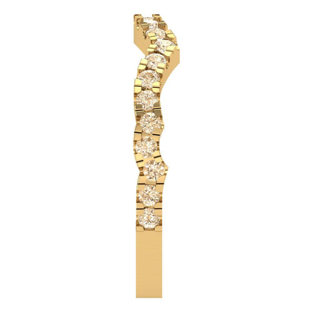 0.36 cttw Natural Morganite Round Cut Yellow Gold Eternity Wedding Band