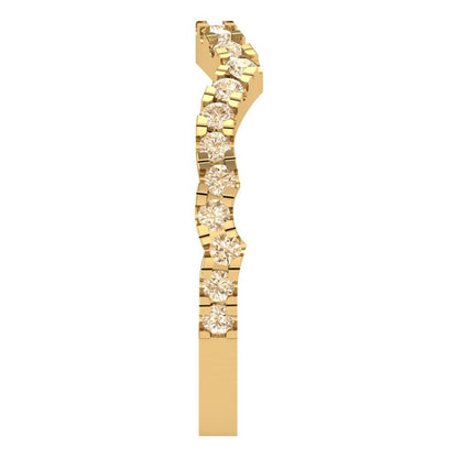 0.36 cttw Natural Morganite Round Cut Yellow Gold Eternity Wedding Band