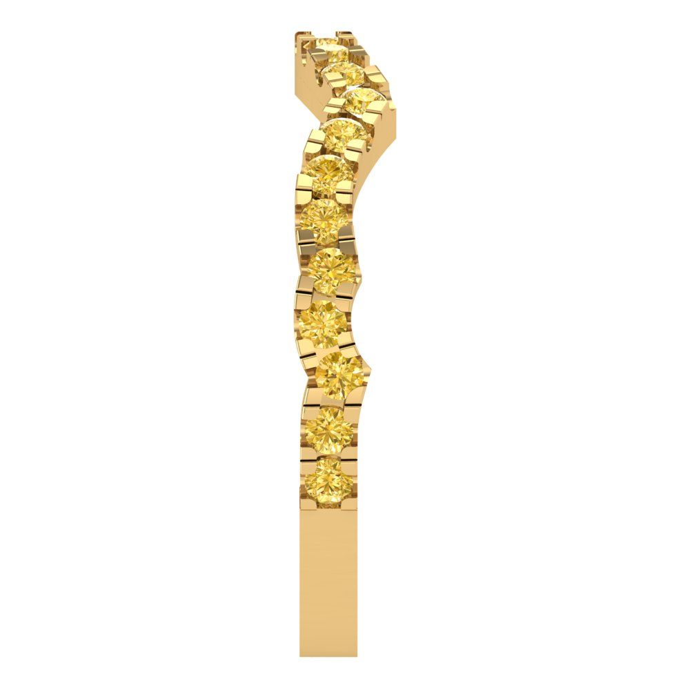 0.36 cttw Natural Citrine Round Cut Yellow Gold Eternity Wedding Band
