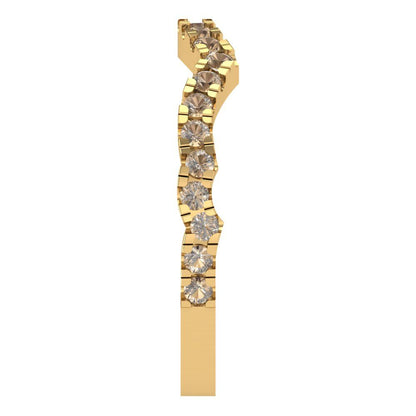 0.36 cttw Yellow Moissanite Round Cut Yellow Gold Eternity Wedding Band