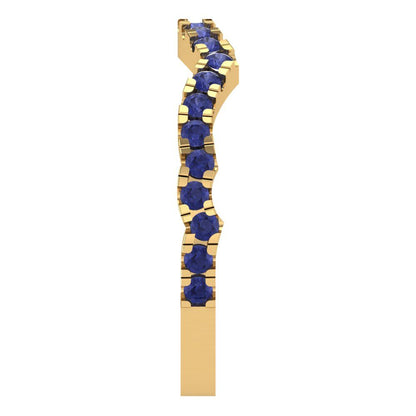 0.36 cttw Simulated Tanzanite Round Cut Yellow Gold Eternity Wedding Band