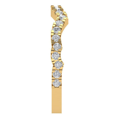 0.36 cttw White Sapphire Round Cut Yellow Gold Eternity Wedding Band
