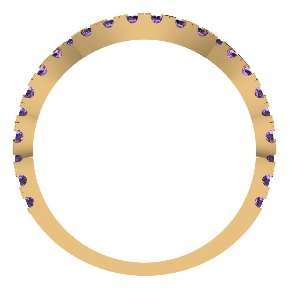 0.36 cttw Simulated Alexandrite Round Cut Yellow Gold Eternity Wedding Band