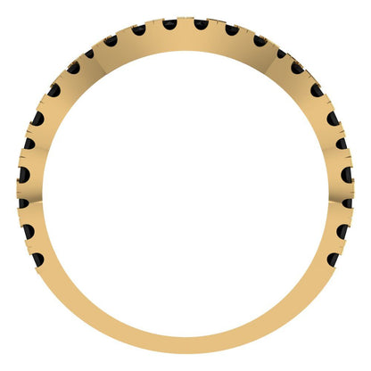 0.36 cttw Natural Onyx Round Cut Yellow Gold Eternity Wedding Band