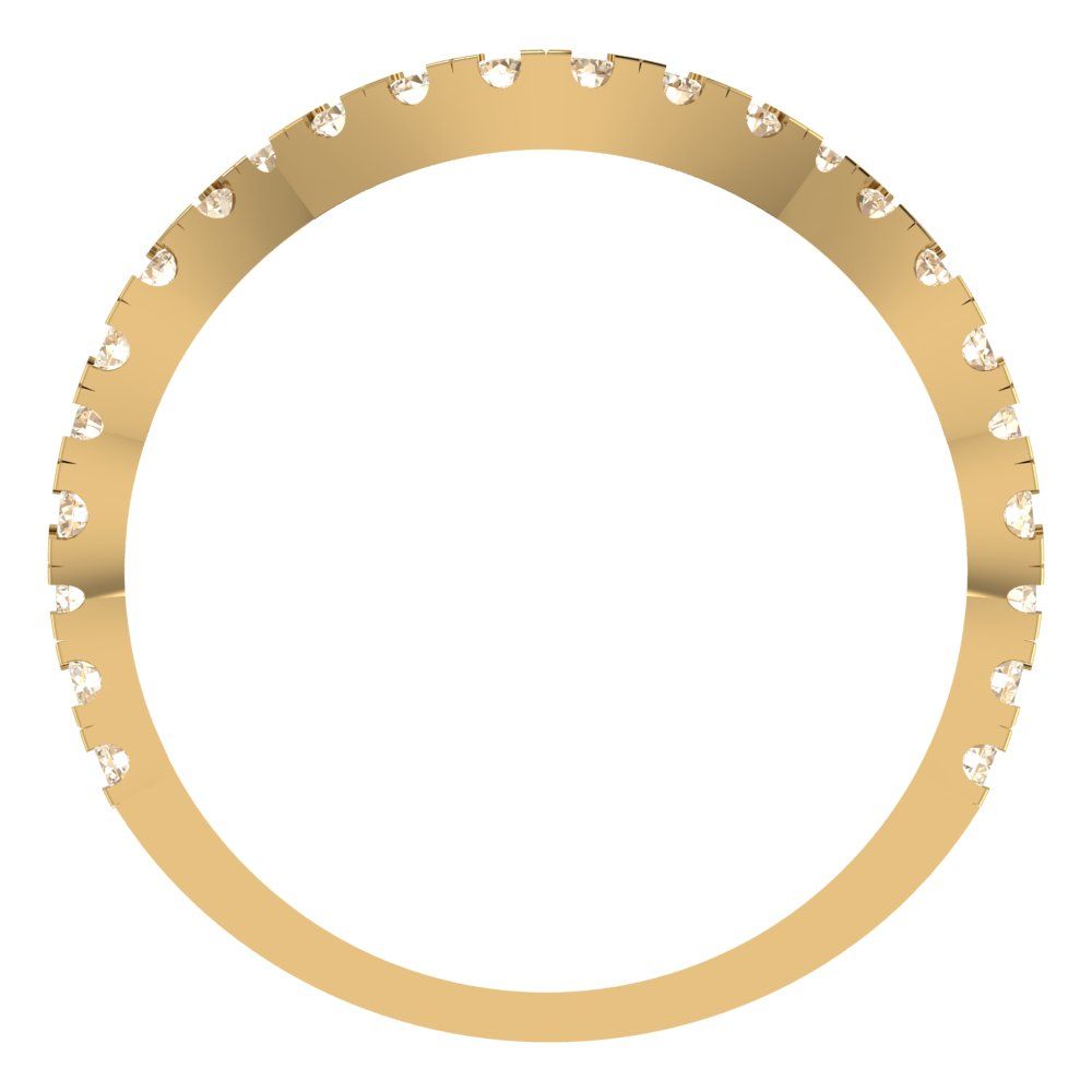 0.36 cttw Natural Morganite Round Cut Yellow Gold Eternity Wedding Band