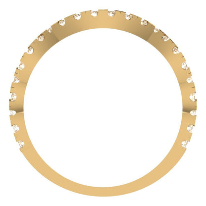 0.36 cttw Natural Morganite Round Cut Yellow Gold Eternity Wedding Band