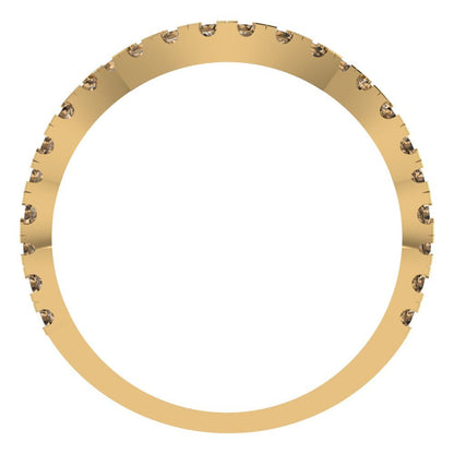 0.36 cttw Simulated Champagne Diamond Round Cut Yellow Gold Eternity Wedding Band