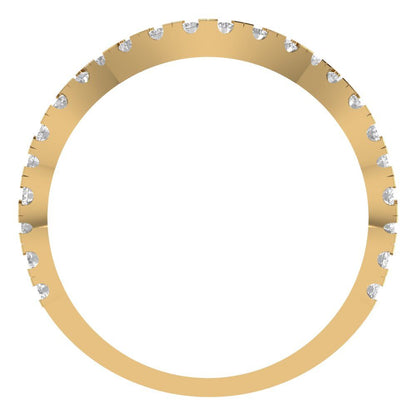 0.36 cttw Simulated Diamond Round Cut Yellow Gold Eternity Wedding Band