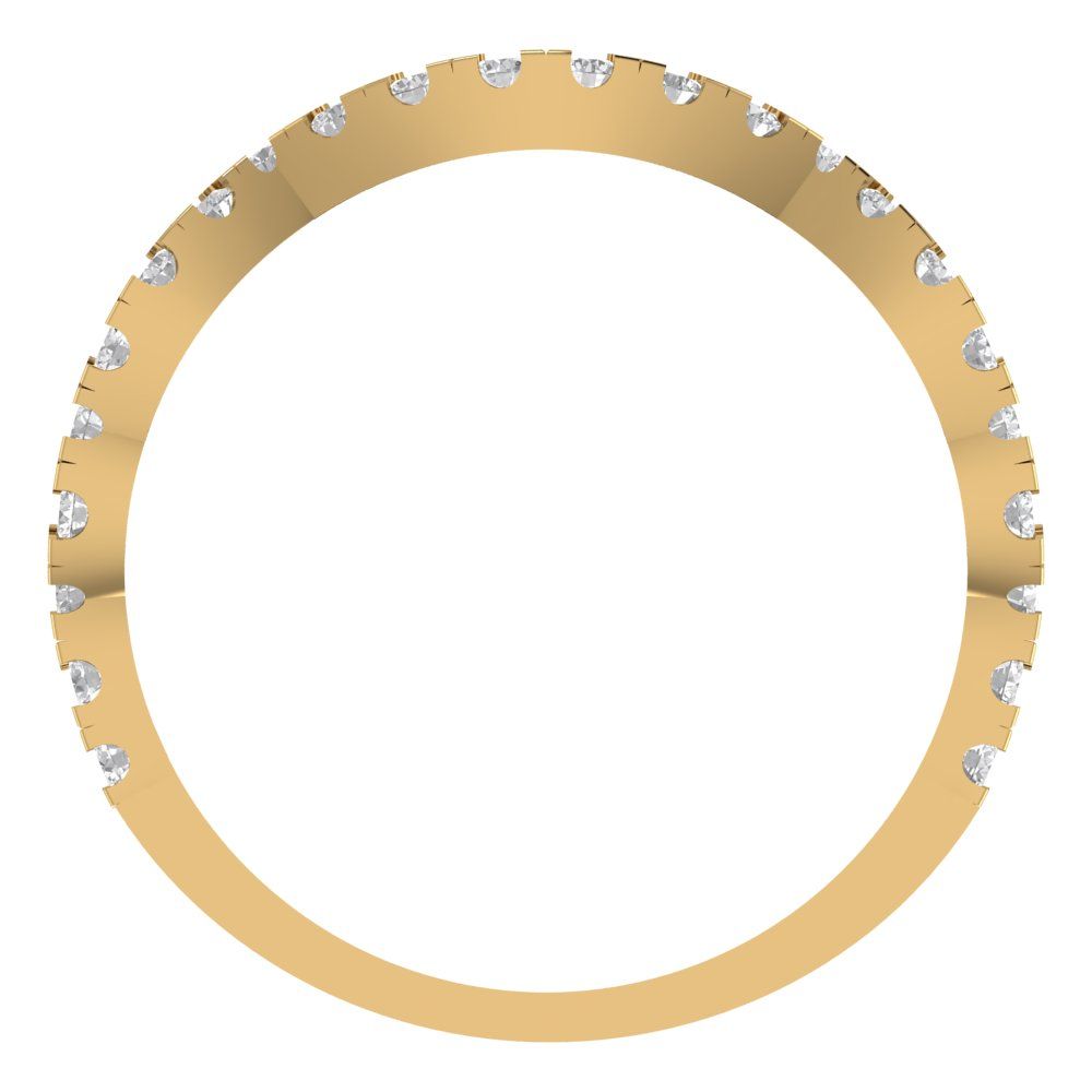 0.36 cttw Moissanite Round Cut Yellow Gold Eternity Wedding Band