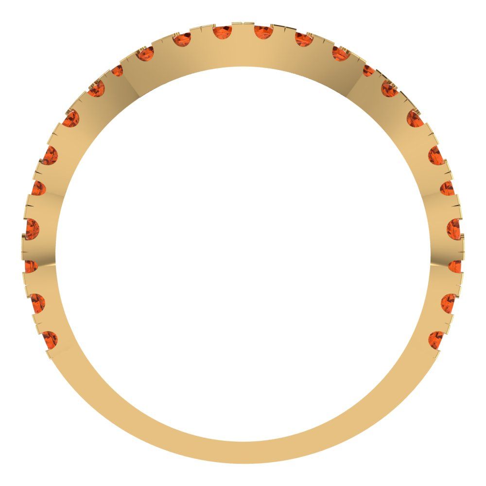 0.36 cttw Simulated Ruby Round Cut Yellow Gold Eternity Wedding Band