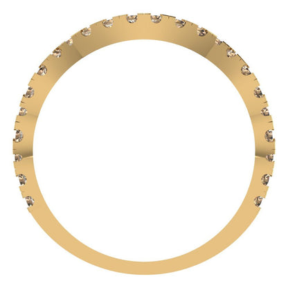 0.36 cttw Yellow Moissanite Round Cut Yellow Gold Eternity Wedding Band