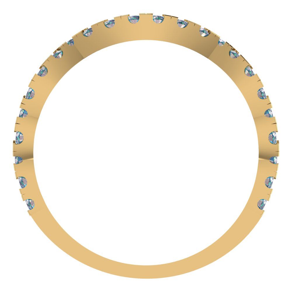 0.36 cttw Blue Moissanite Round Cut Yellow Gold Eternity Wedding Band