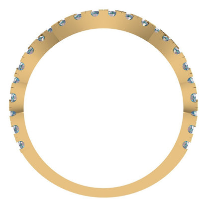 0.36 cttw Blue Moissanite Round Cut Yellow Gold Eternity Wedding Band