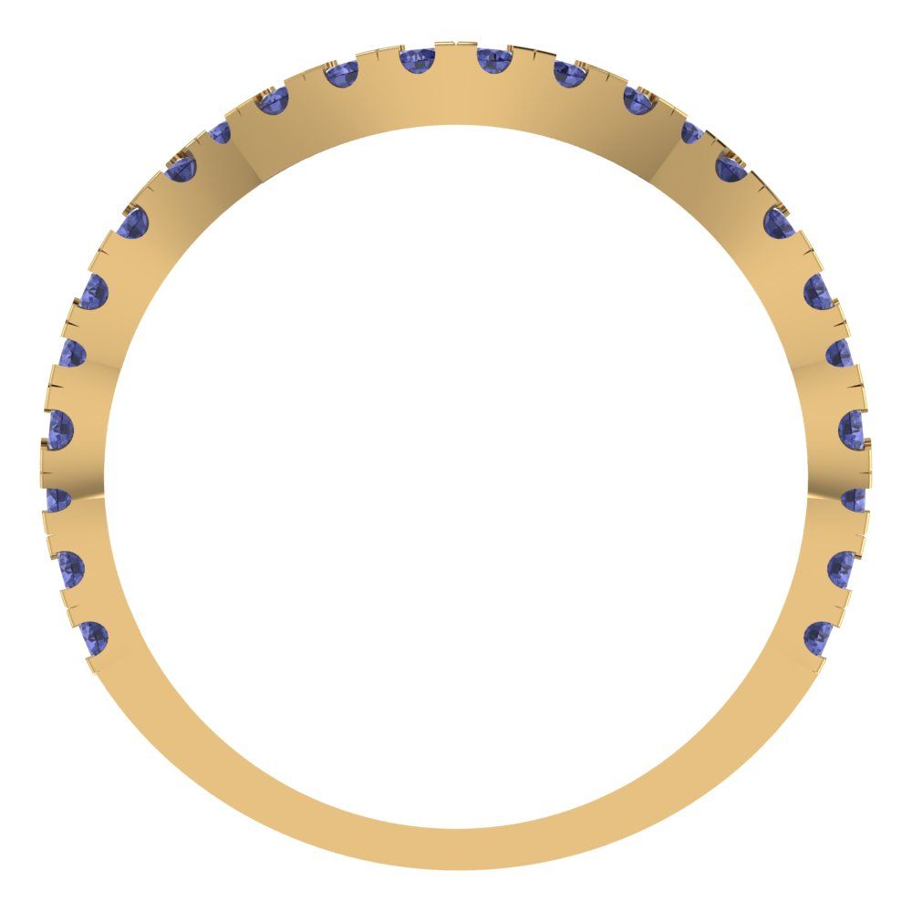 0.36 cttw Simulated Tanzanite Round Cut Yellow Gold Eternity Wedding Band