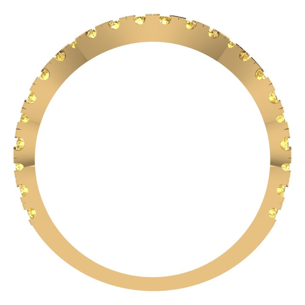 0.36 cttw Simulated Yellow Diamond Round Cut Yellow Gold Eternity Wedding Band