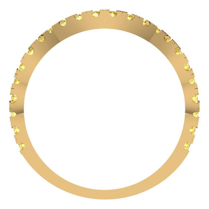 0.36 cttw Simulated Yellow Diamond Round Cut Yellow Gold Eternity Wedding Band