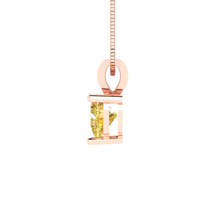0.5cttw Heart Cut Citrine Gold-Plated 925 Silver Pendant and 18" Box-Chain Necklace