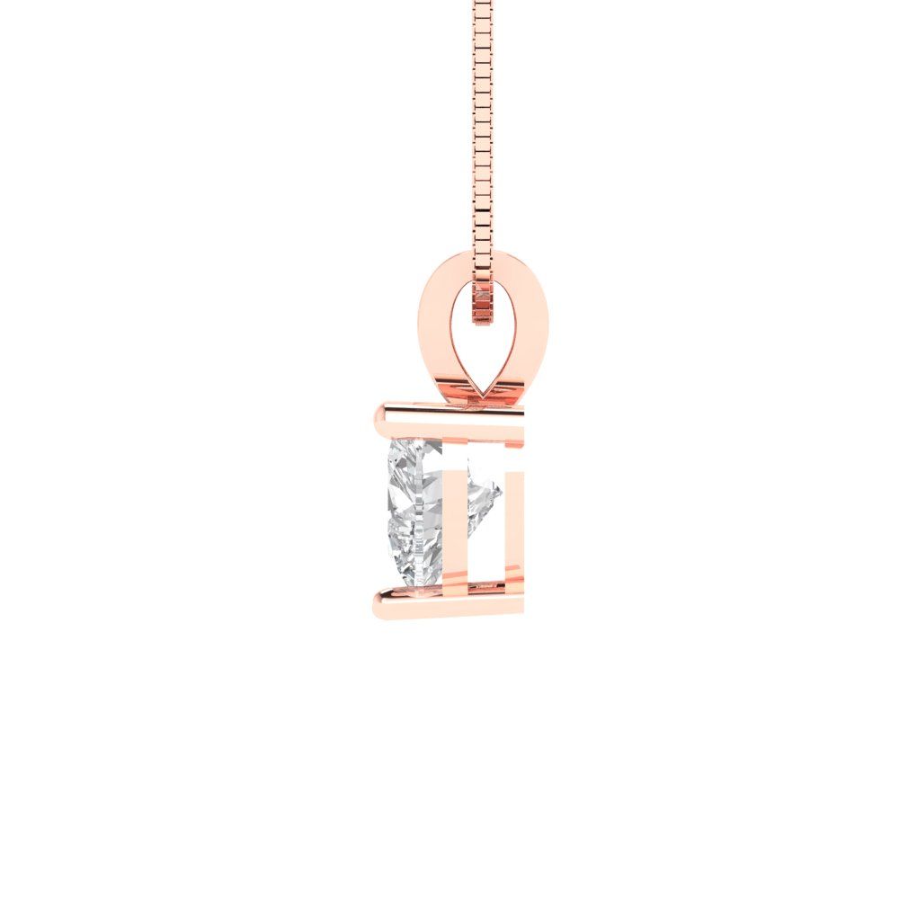 0.5cttw Heart Cut Clear Gold-Plated 925 Silver Pendant and 18" Box-Chain Necklace