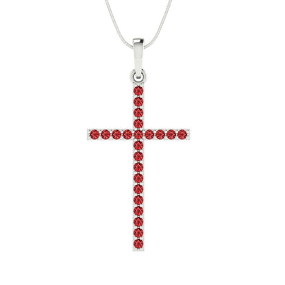 0.575cttw Round Cut Garnet Gold-Plated 925 Silver Pendant and 18" Box-Chain Necklace