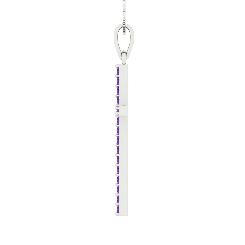 0.575cttw Round Cut Amethyst Gold-Plated 925 Silver Pendant and 18" Box-Chain Necklace
