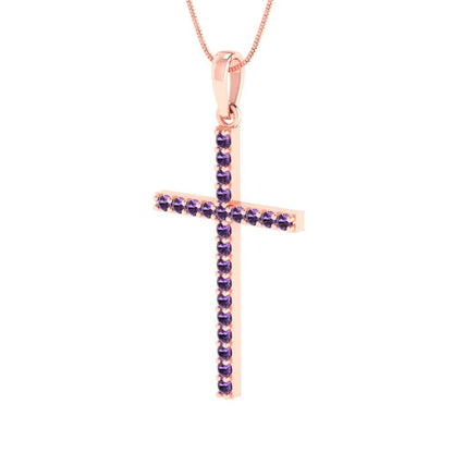 0.575cttw Round Cut Alexandrite Gold-Plated 925 Silver Pendant and 18" Box-Chain Necklace