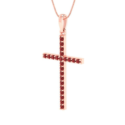 0.575cttw Round Cut Garnet Gold-Plated 925 Silver Pendant and 18" Box-Chain Necklace