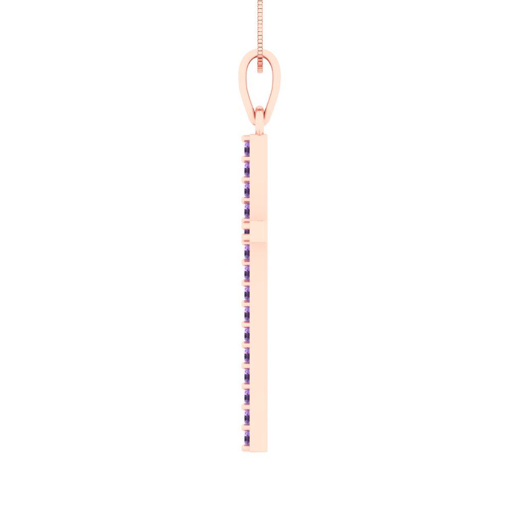 0.575cttw Round Cut Alexandrite Gold-Plated 925 Silver Pendant and 18" Box-Chain Necklace