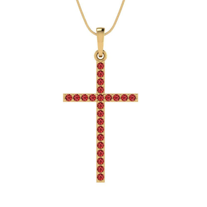 0.575cttw Round Cut Garnet Gold-Plated 925 Silver Pendant and 18" Box-Chain Necklace