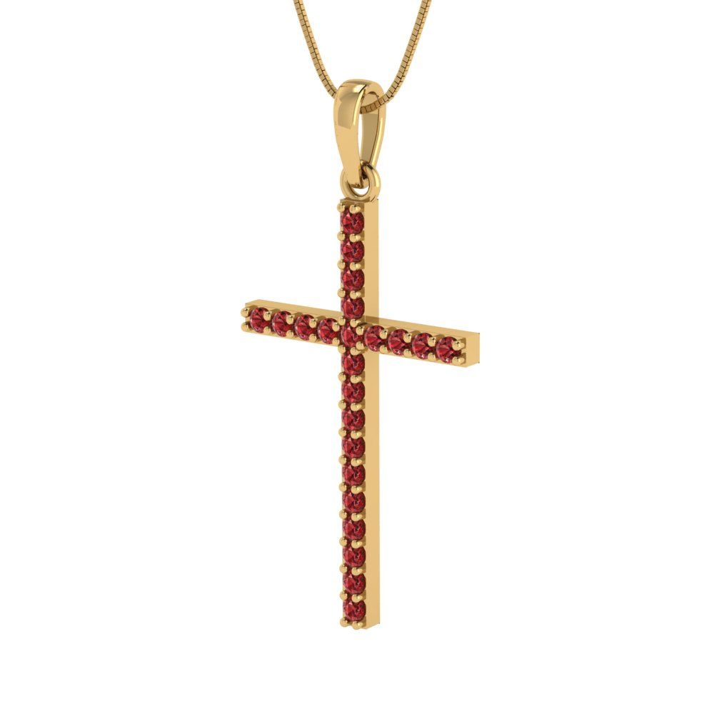 0.575cttw Round Cut Garnet Gold-Plated 925 Silver Pendant and 18" Box-Chain Necklace