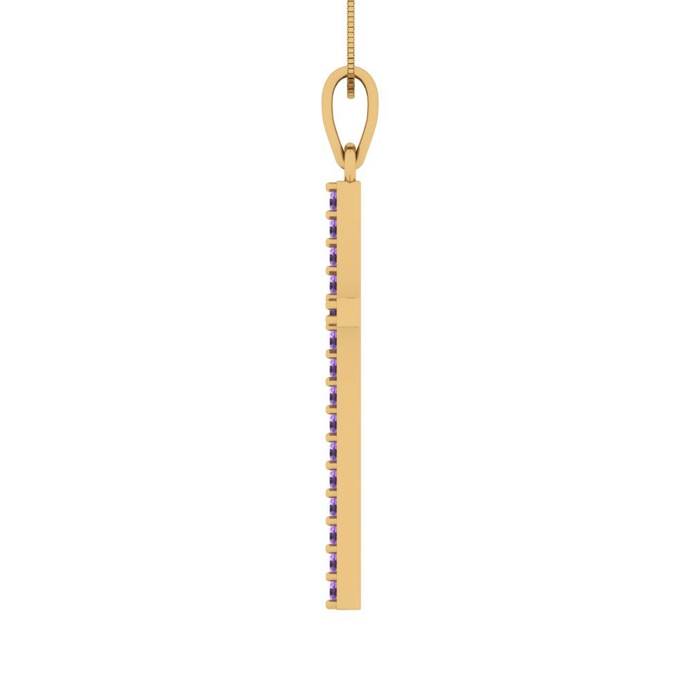 0.575cttw Round Cut Alexandrite Gold-Plated 925 Silver Pendant and 18" Box-Chain Necklace