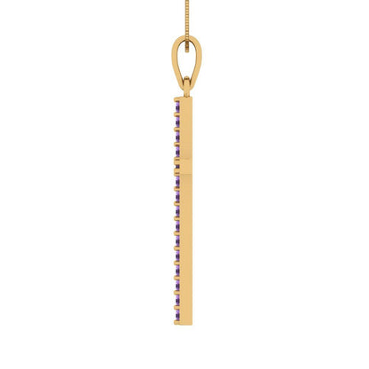 0.575cttw Round Cut Alexandrite Gold-Plated 925 Silver Pendant and 18" Box-Chain Necklace