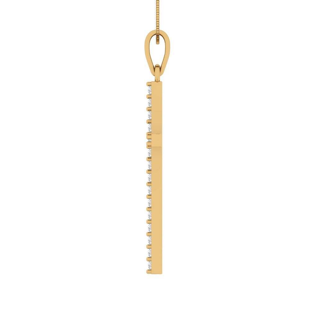 0.575cttw Round Cut Clear Gold-Plated 925 Silver Pendant and 18" Box-Chain Necklace