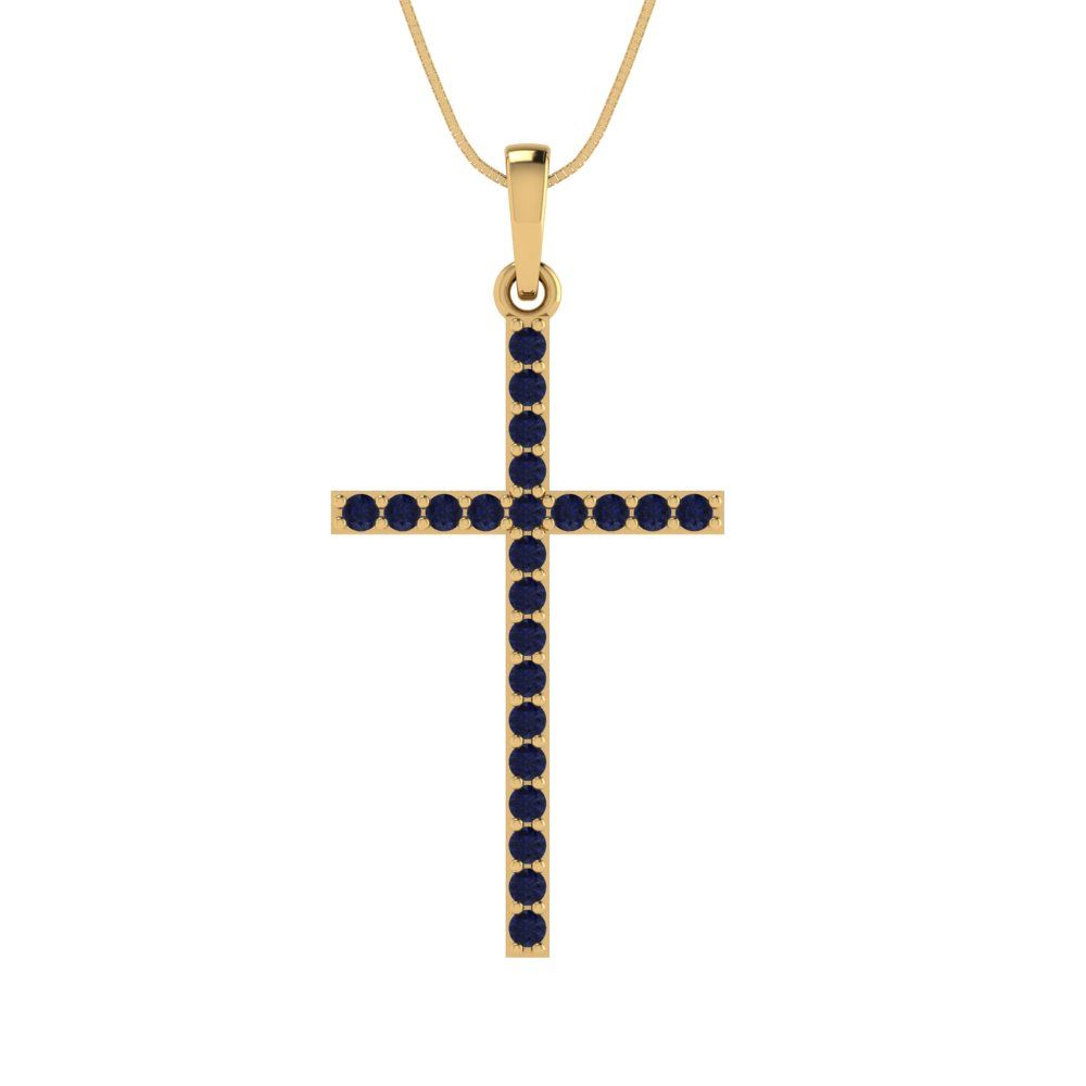 0.575cttw Round Cut Blue Sapphire Gold-Plated 925 Silver Pendant and 18" Box-Chain Necklace