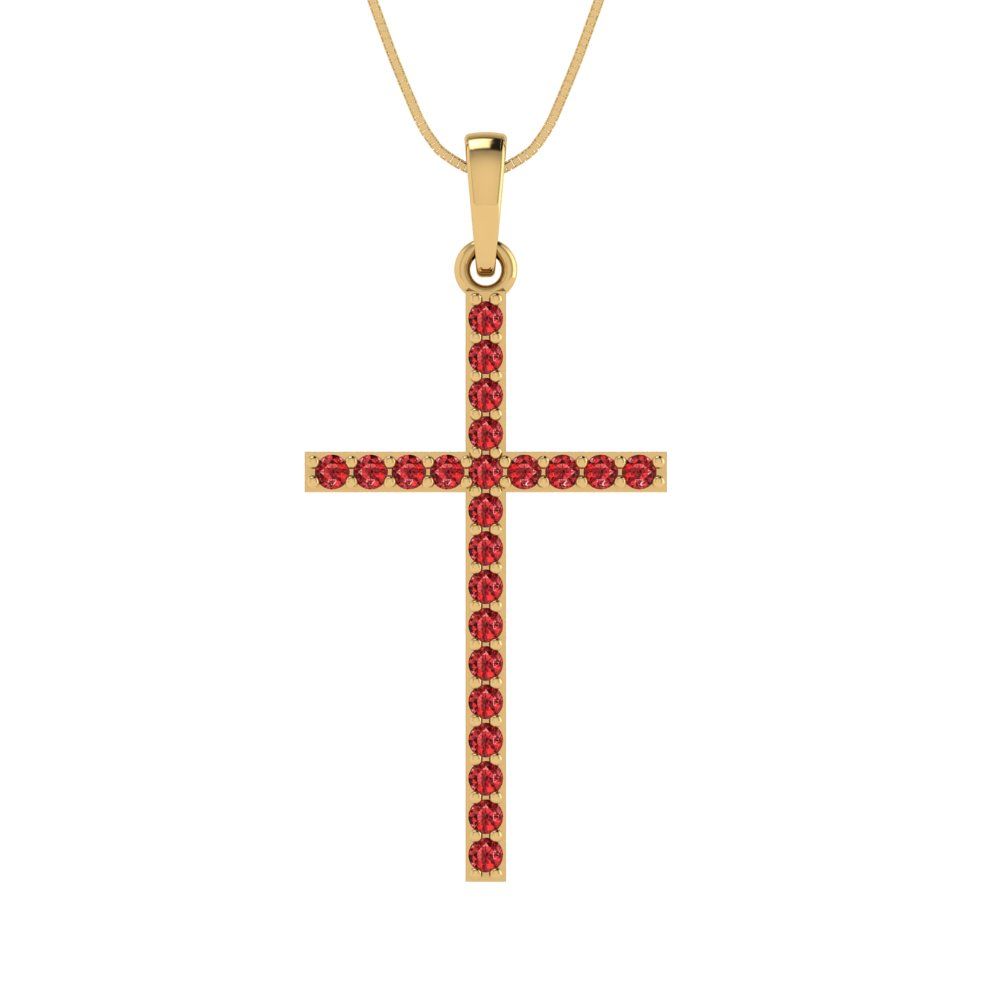 0.575cttw Round Cut Garnet Gold-Plated 925 Silver Pendant and 18" Box-Chain Necklace