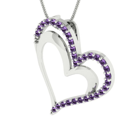 0.31cttw Round Cut Alexandrite Gold-Plated 925 Silver Pendant and 18" Box-Chain Necklace