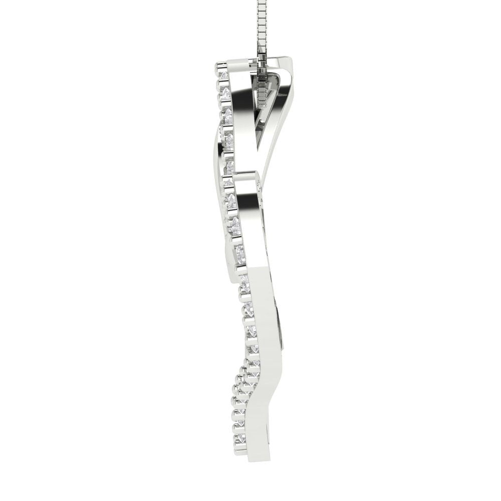 0.31cttw Round Cut Clear Gold-Plated 925 Silver Pendant and 18" Box-Chain Necklace