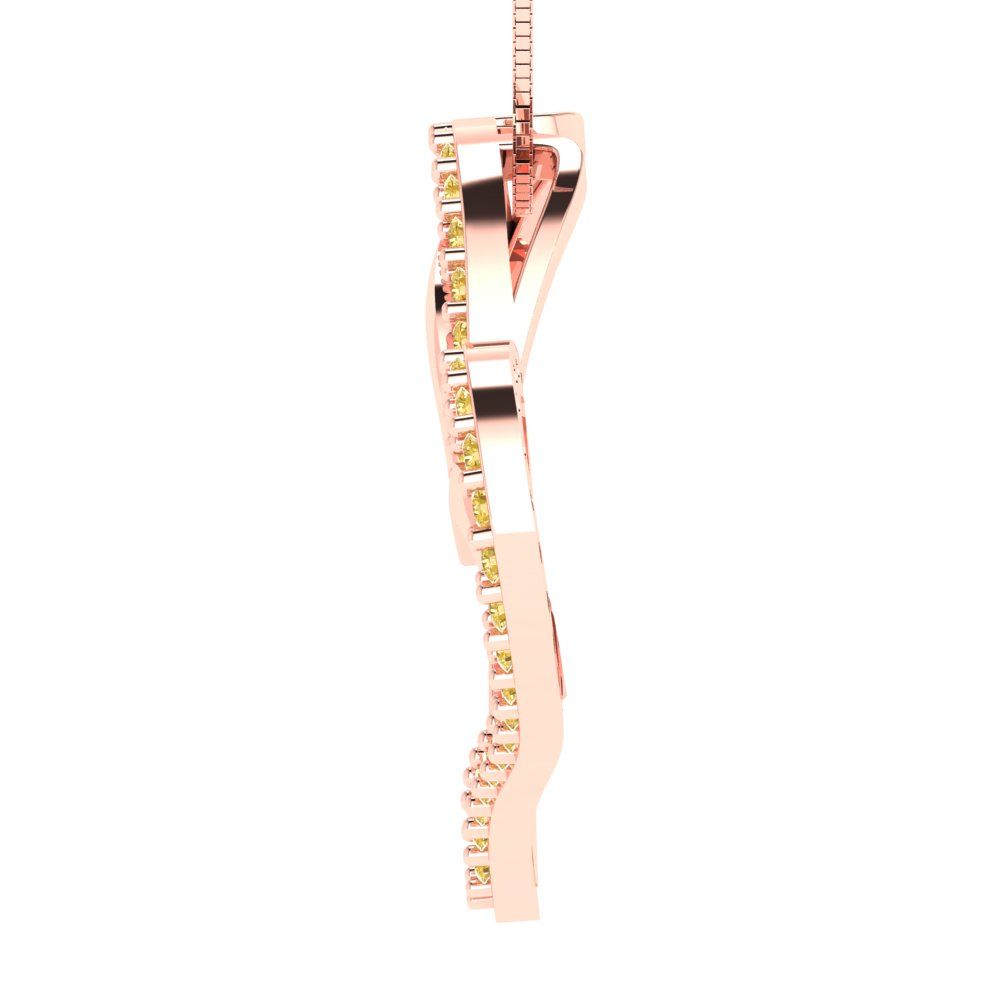 0.31cttw Round Cut Citrine Gold-Plated 925 Silver Pendant and 18" Box-Chain Necklace