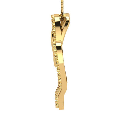 0.31cttw Round Cut Citrine Gold-Plated 925 Silver Pendant and 18" Box-Chain Necklace