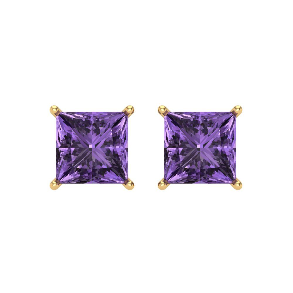 2cttw Alexandrite Gold-Plated 925 Silver Screw Back Stud Earrings