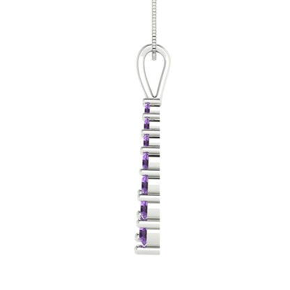 0.465cttw Round Cut Alexandrite Gold-Plated 925 Silver Pendant and 18" Box-Chain Necklace