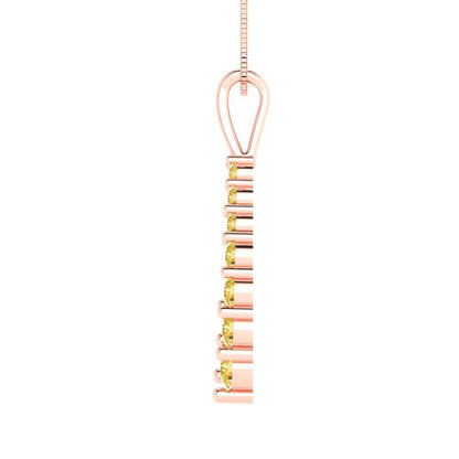 0.465cttw Round Cut Citrine Gold-Plated 925 Silver Pendant and 18" Box-Chain Necklace