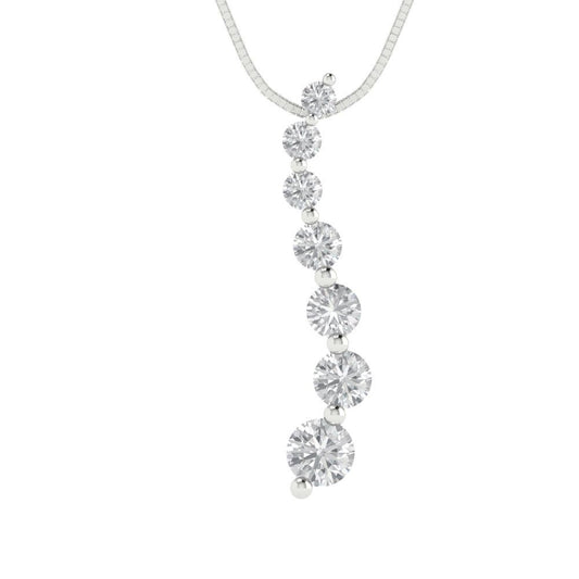 0.475cttw Round Cut Clear Gold-Plated 925 Silver Pendant and 18" Box-Chain Necklace