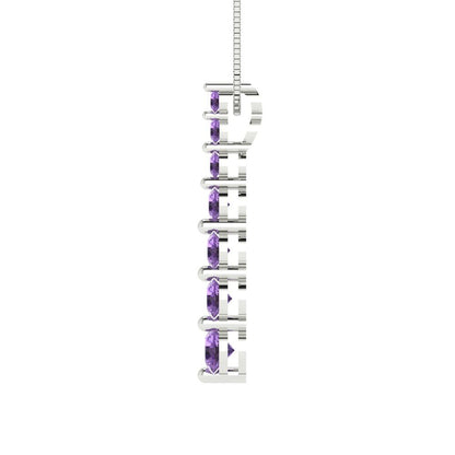0.475cttw Round Cut Alexandrite Gold-Plated 925 Silver Pendant and 18" Box-Chain Necklace