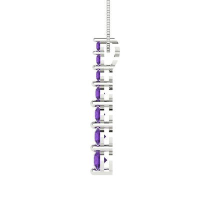 0.475cttw Round Cut Amethyst Gold-Plated 925 Silver Pendant and 18" Box-Chain Necklace