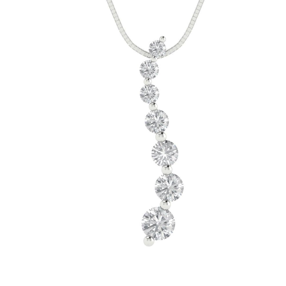 0.475cttw Round Cut Clear Gold-Plated 925 Silver Pendant and 18" Box-Chain Necklace