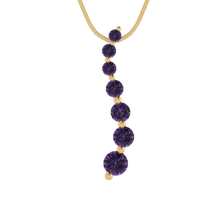 0.475cttw Round Cut Alexandrite Gold-Plated 925 Silver Pendant and 18" Box-Chain Necklace