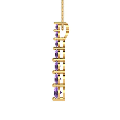 0.475cttw Round Cut Alexandrite Gold-Plated 925 Silver Pendant and 18" Box-Chain Necklace