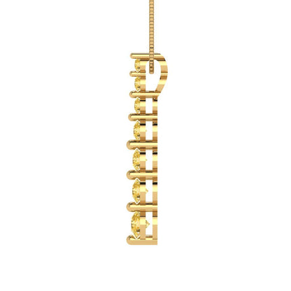 0.475cttw Round Cut Citrine Gold-Plated 925 Silver Pendant and 18" Box-Chain Necklace